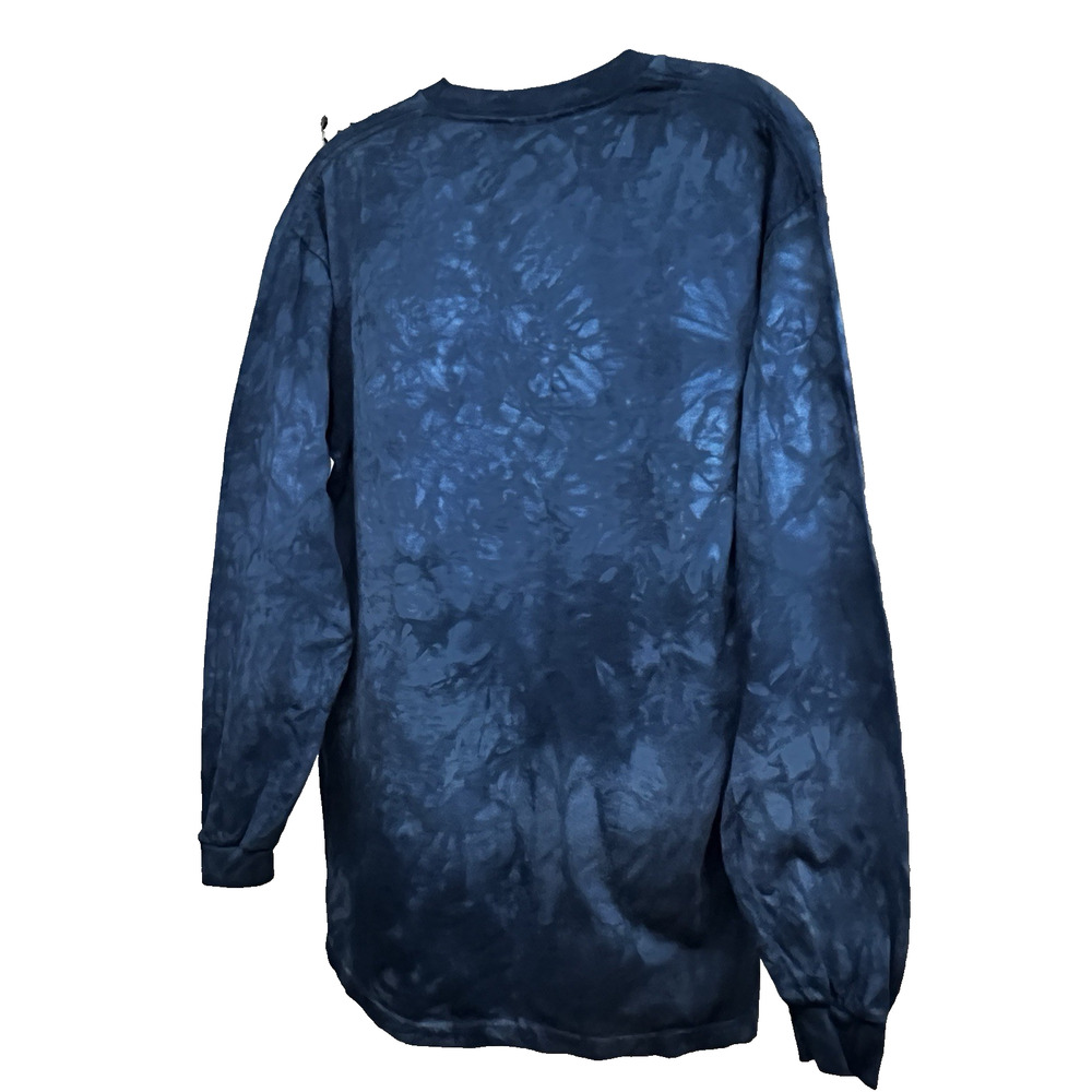 The Mountain Mens Blue Tie Dye Pocket Kitten Graphic T-Shirt Medium Stretch - Picture 2 of 7